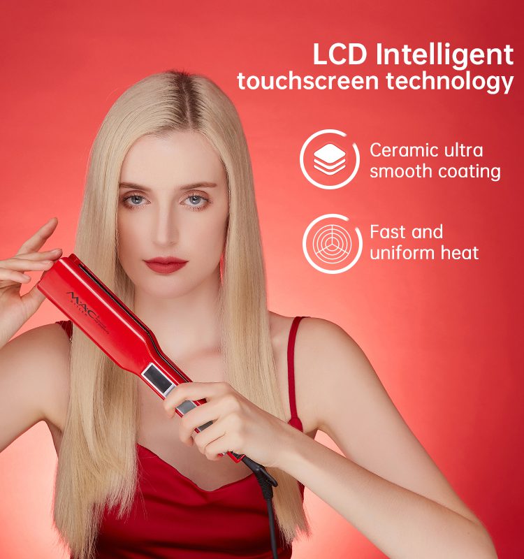 Fer à Lisser professionnel en céramique 450 F – Rouge