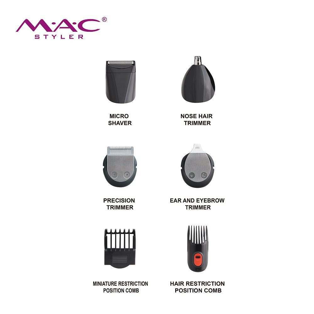 Tondeuse Et Rasoir Homme 7 En 1 Barbe Et Cheveux -Sec/ Humide - Marron