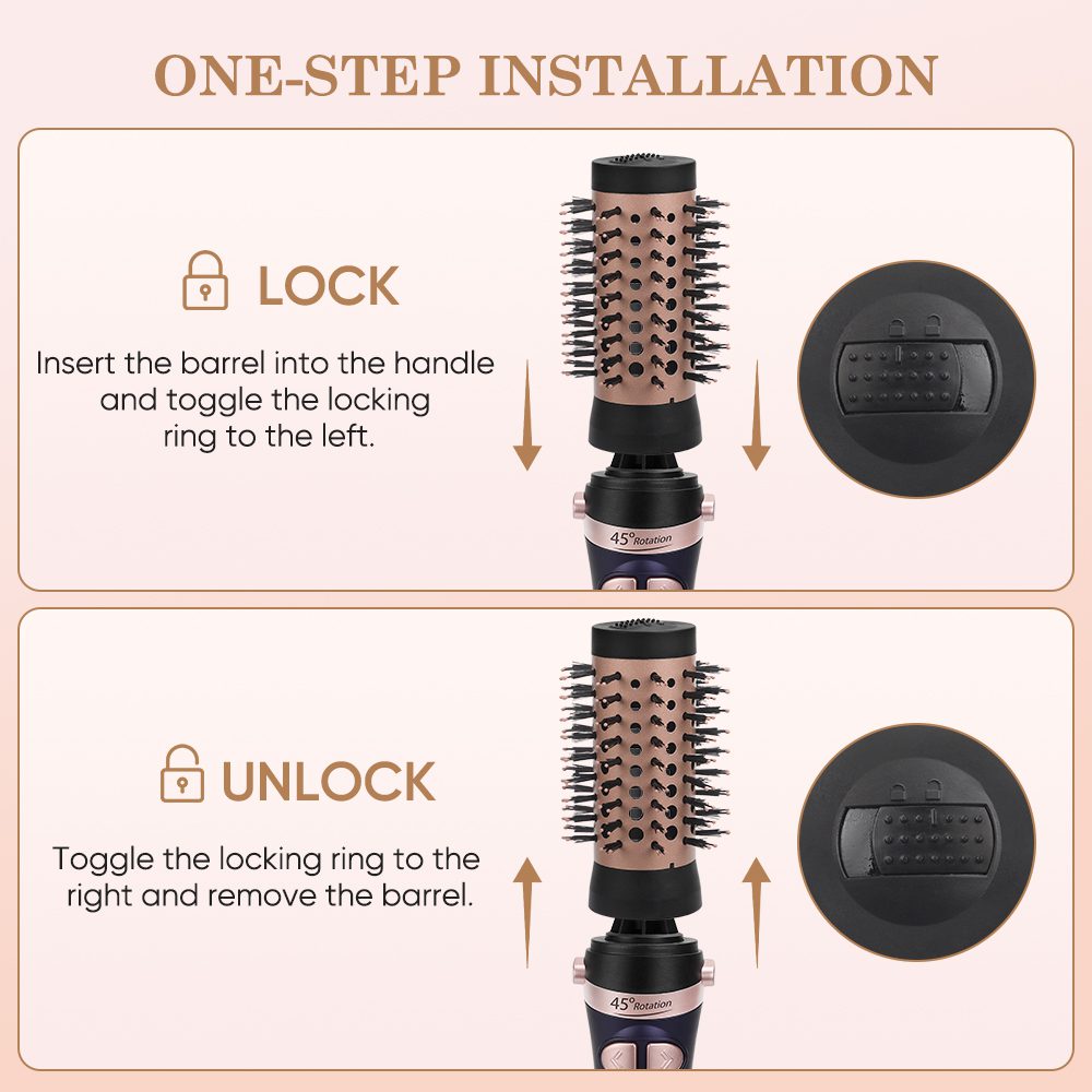 Brosse Soufflante retative 2 t&egrave;tes - NOIR