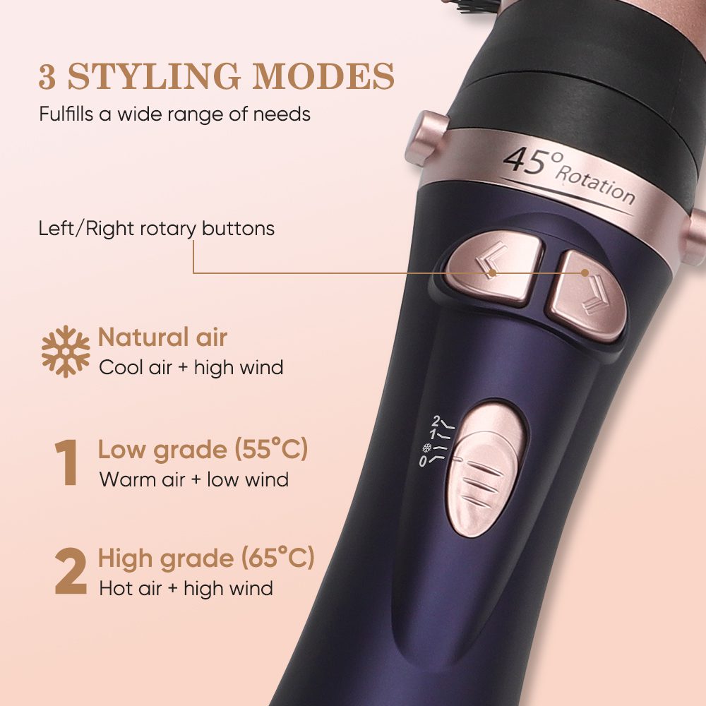 Brosse Soufflante retative 2 t&egrave;tes - NOIR